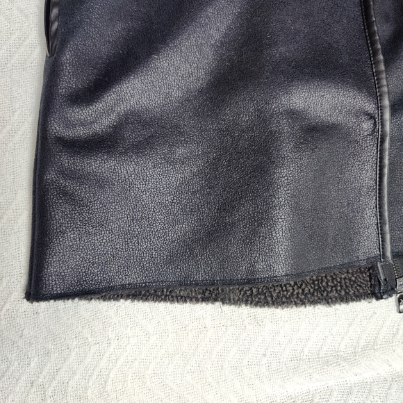 Sam Edelman Sydney Hooded Faux Shearling Black Jacket Coat Women's size S - Picture 8 of 16